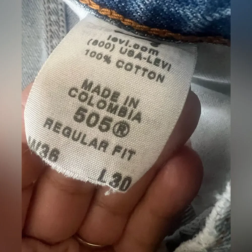 Levi's Light Blue 505 Regular Fit Men's Jeans Size 36X30